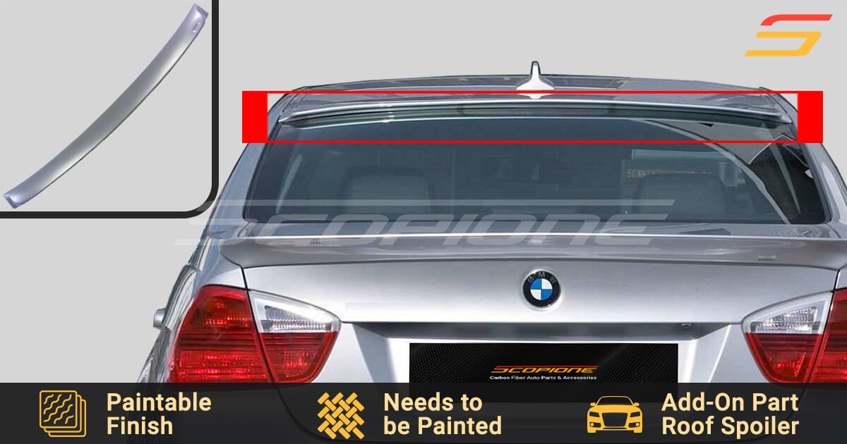 BMW E90 323i 325i 325xi 328i 330i 330xi 335d 335i 335i Xdrive 335xi M3  Window Lip Rear Roof Spoiler Visor Lid Wing by Lasscar 