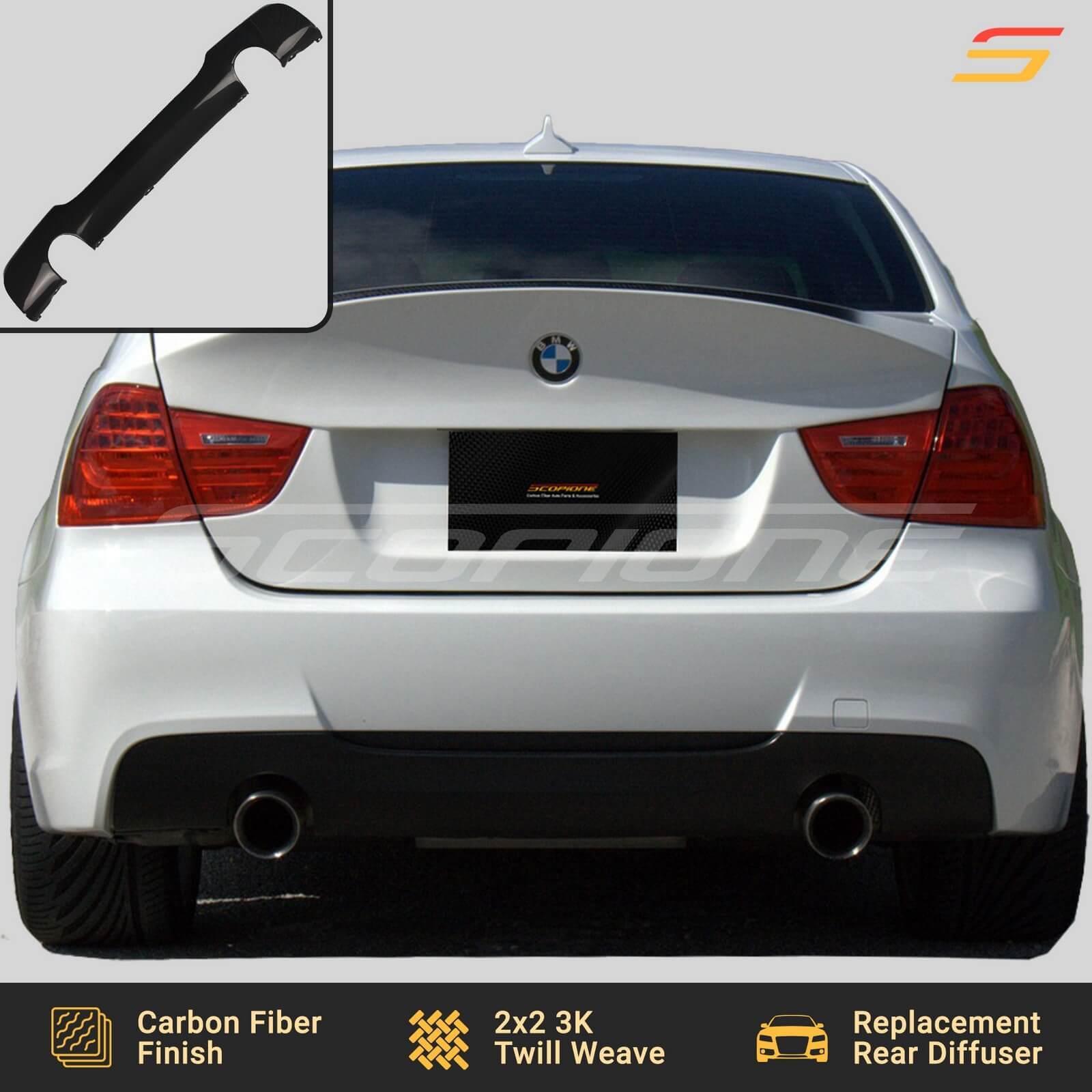 BMW E90 Series M Tech Performance Style Carbon Fiber Rear, 41% OFF