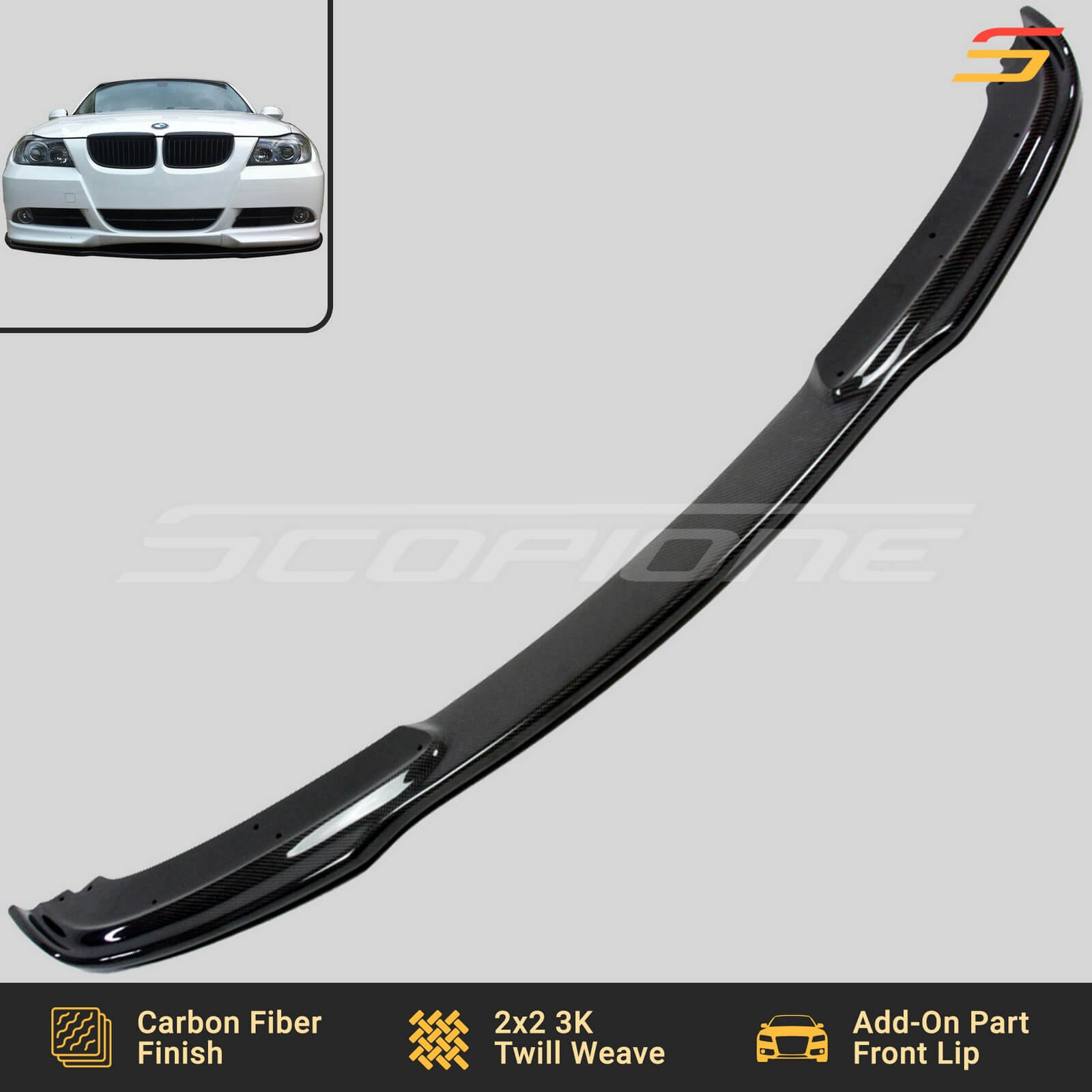 Scopione Carbon Fiber Pre-LCI Front Lip for BMW 3 Series E90 E91