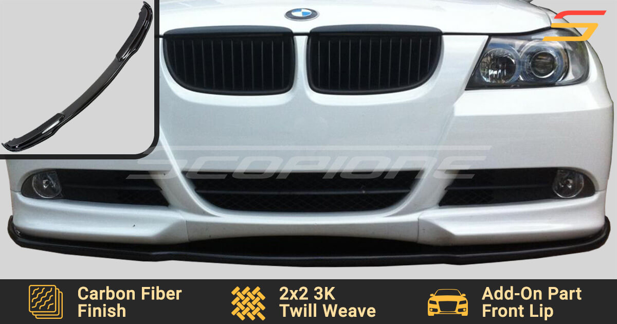 For BMW 3 Series E90 E91 LCI Carbon Painted M Sport Front Upper Splitter  Lip 