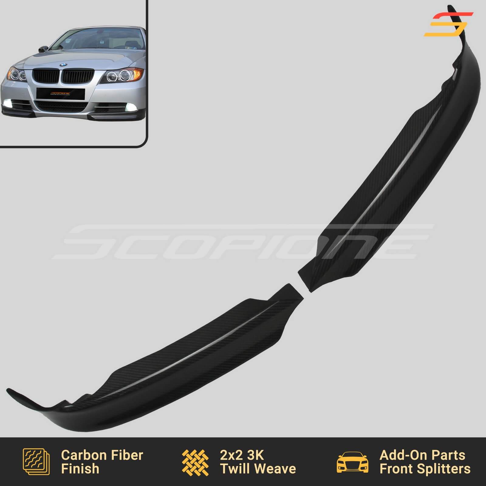 Scopione Carbon Fiber Rear SC1 Trunk Spoiler for BMW 3 Series E90 Sedan