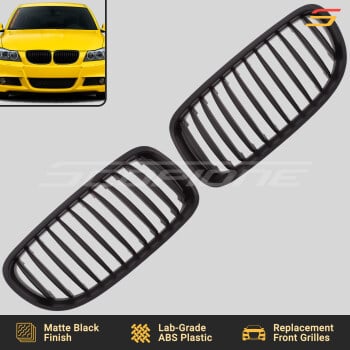 Scopione Matte Black LCI Kidney Grille Set for BMW 09-11 4dr 3 Series E90 E91
