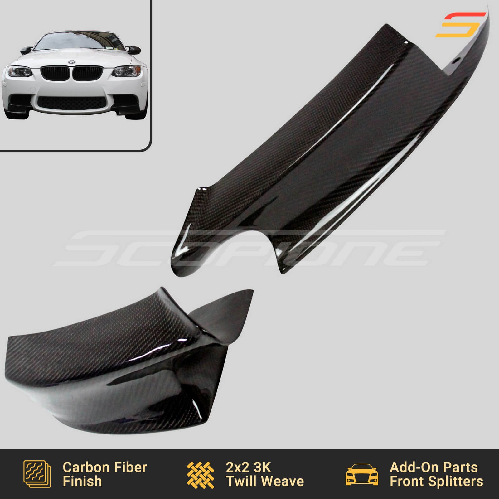 Scopione Carbon Fiber Rear SC1 Trunk Spoiler for BMW 3 Series E90