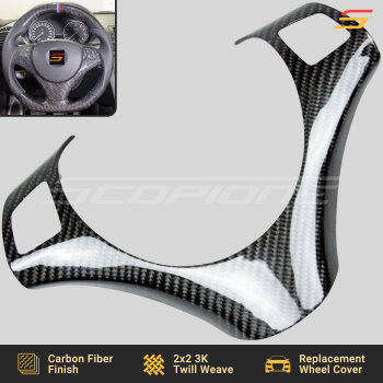 Carbon Fiber Steering Wheel Cover Trim for BMW E81 E90 E92 E84 by Scopione