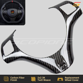 Scopione carbon fiber steering wheel cover trim for BMW M3 E90 E92 E93 and BMW 1M E82
