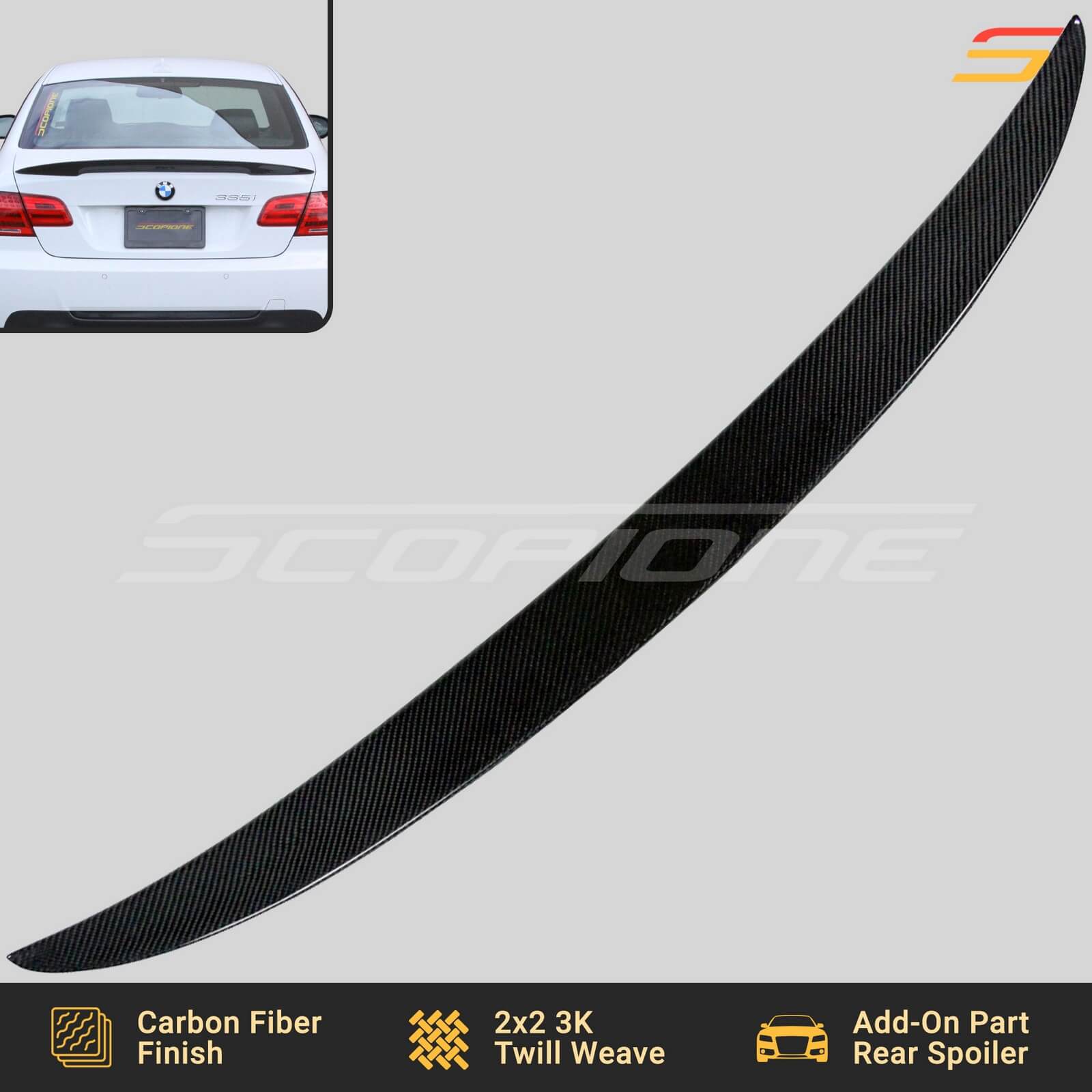 Carbon Fiber SC5 Rear Trunk Spoiler for BMW 07-13 3 Series - Coupe E92 M3