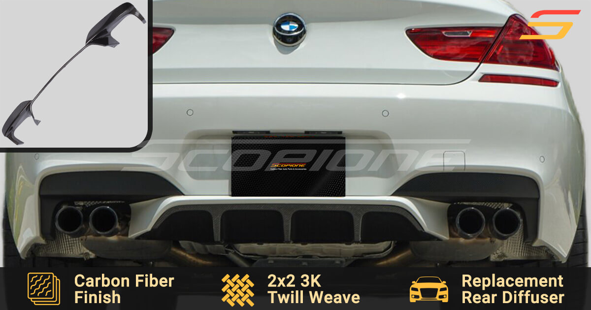 CF Kit Rear Lip Bumper For BMW E63 E64 M6 Diffuser Carbon Fiber Auto  Diffuser Body Kit Car Styling