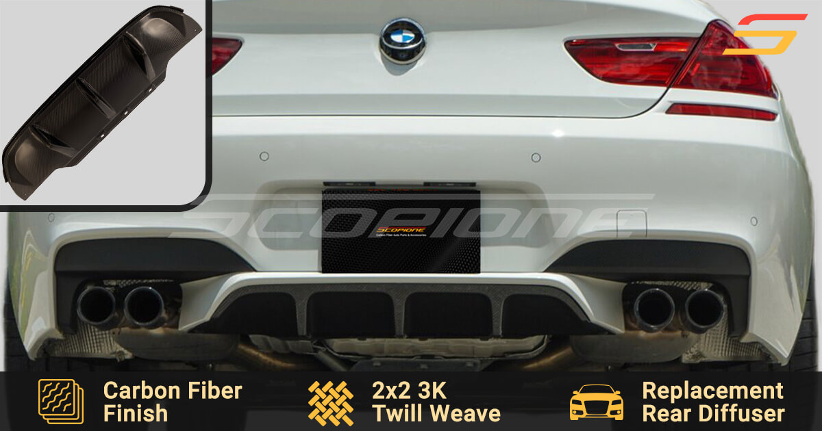 Scopione Carbon Fiber Rear Bumper Bottom Diffuser for BMW M6 F06 F12