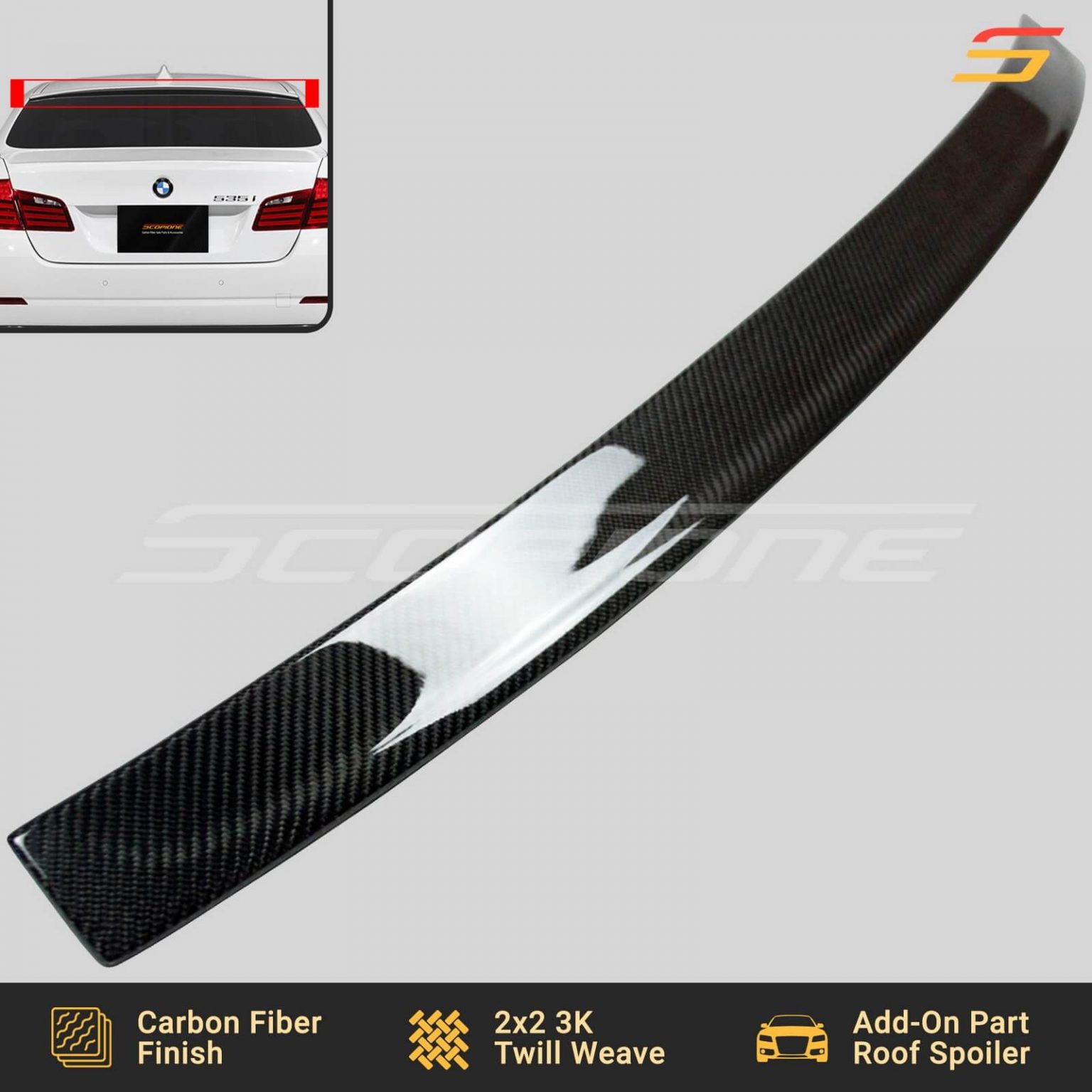 Scopione Carbon Fiber Rear Roof Spoiler for BMW 5 Series F10