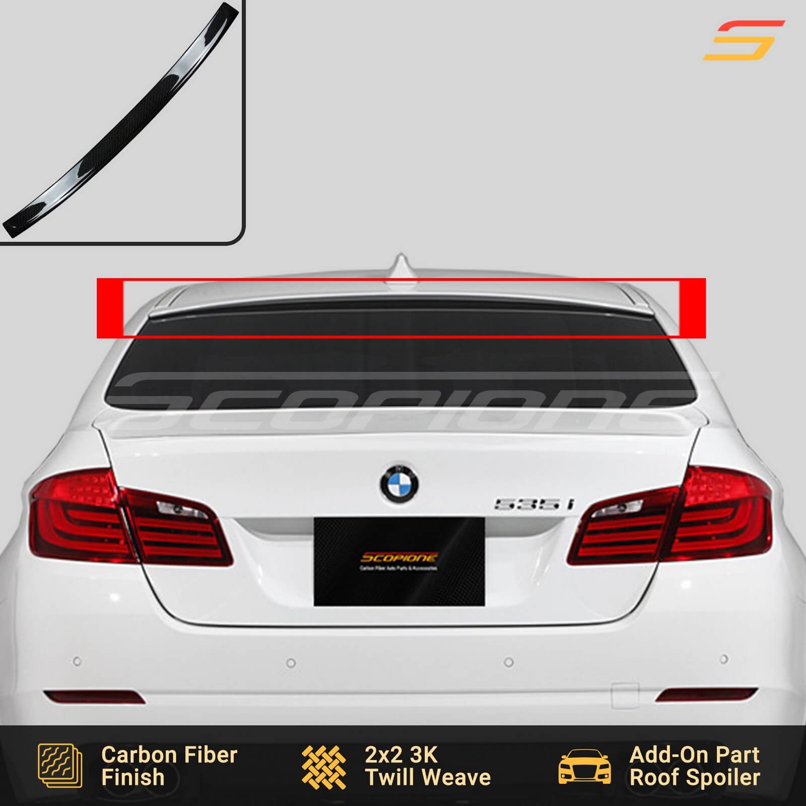 Scopione Carbon Fiber Rear Trunk Spoiler for BMW 5 Series F10