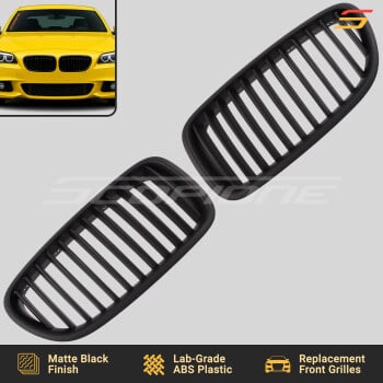 Scopione Matte Black Kidney Grille Set for BMW 11-16 5 Series F10 F11 F18 & 12-16 M5