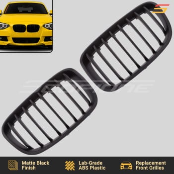 Scopione Matte Black Pre-LCI Kidney Grille Set for BMW 12-14 1 Series F20 F21