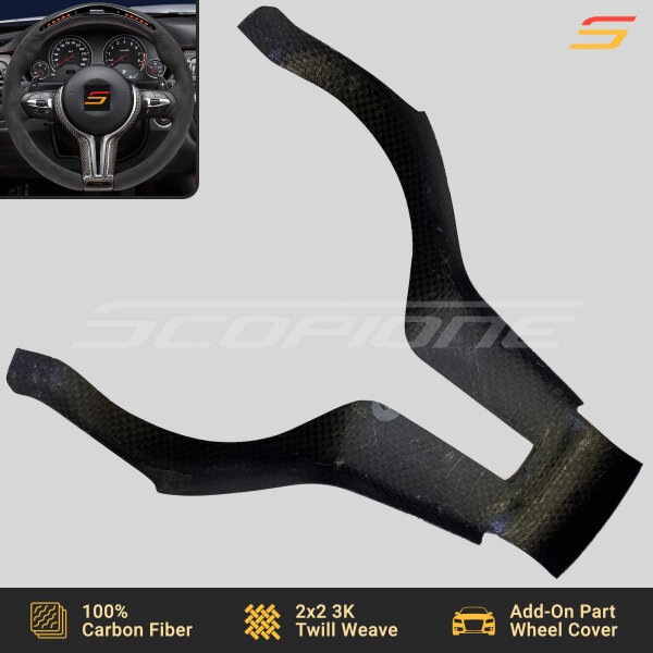 Underside of Scopione Carbon Fiber M-Sport Steering Trim for BMW F-Series