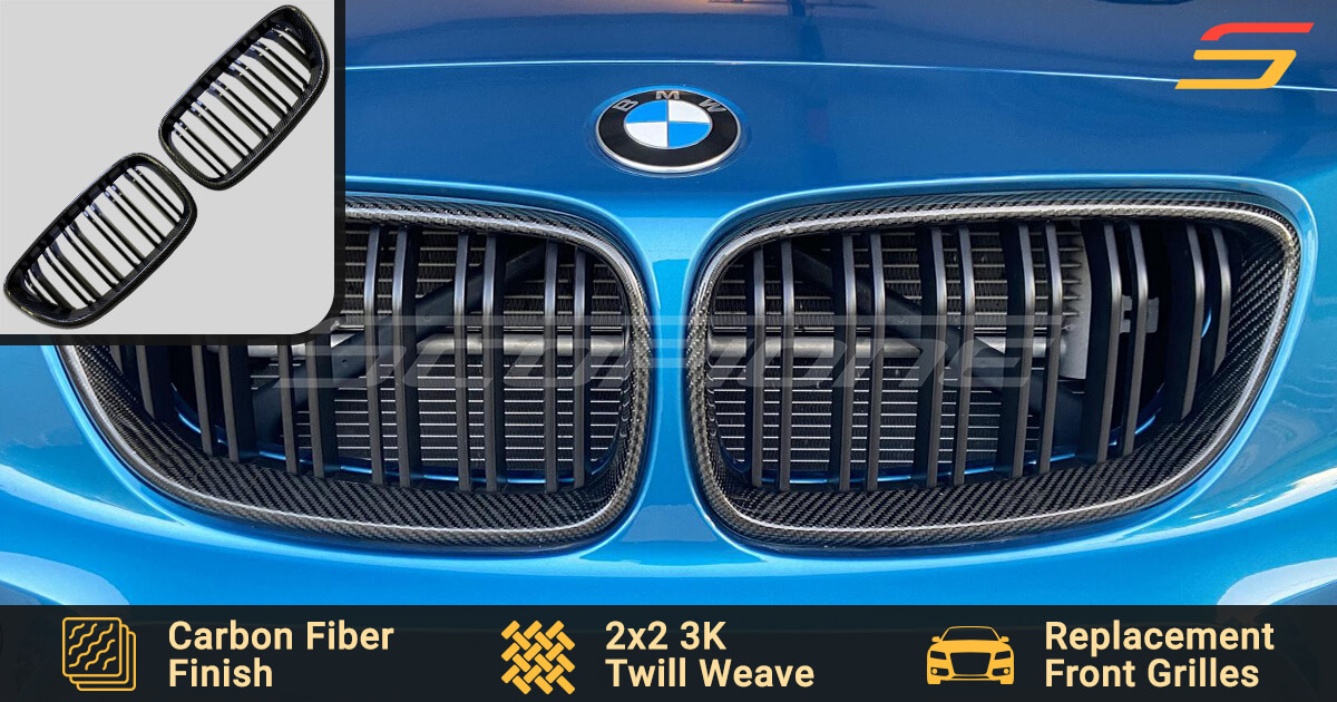 Carbon Fiber Front Kidney Grille for BMW 2 Series F22 F23 M2 F87 by Scopione