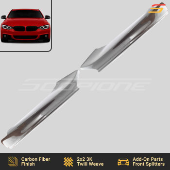 Carbon Fiber Front Bumper Splitters for BMW 4 Series F32 F33 F36 M-Tech by Scopione