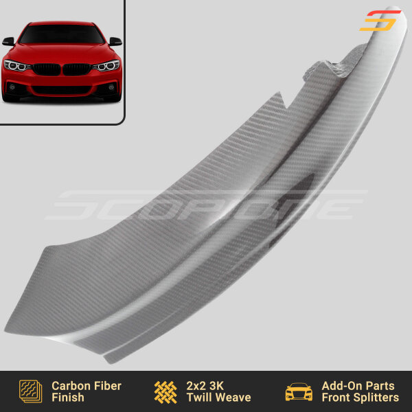 Top View of Scopione Carbon Fiber Splitters on BMW 4 Series F32 F33 F36 M-Sport