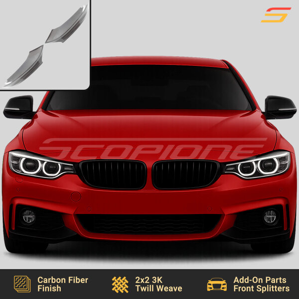 Scopione Carbon Fiber M-Tech Splitters Installed on BMW 4 Series F32 F33 F36
