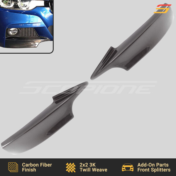 Scopione Carbon Fiber Front Splitters for BMW F34 3 Series GT M-Sport Bumper