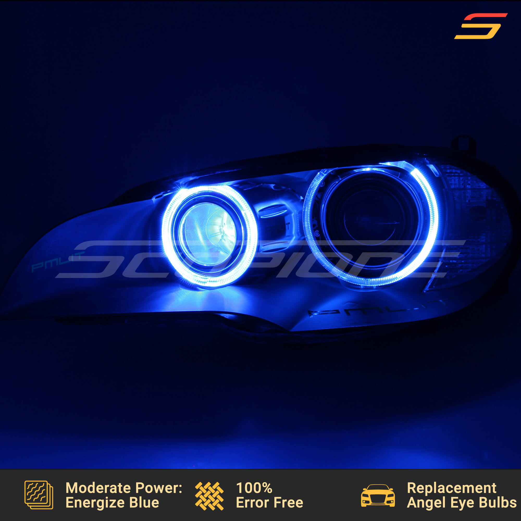 Energize Blue Moderate Power LED angel eyes halo by Scopione