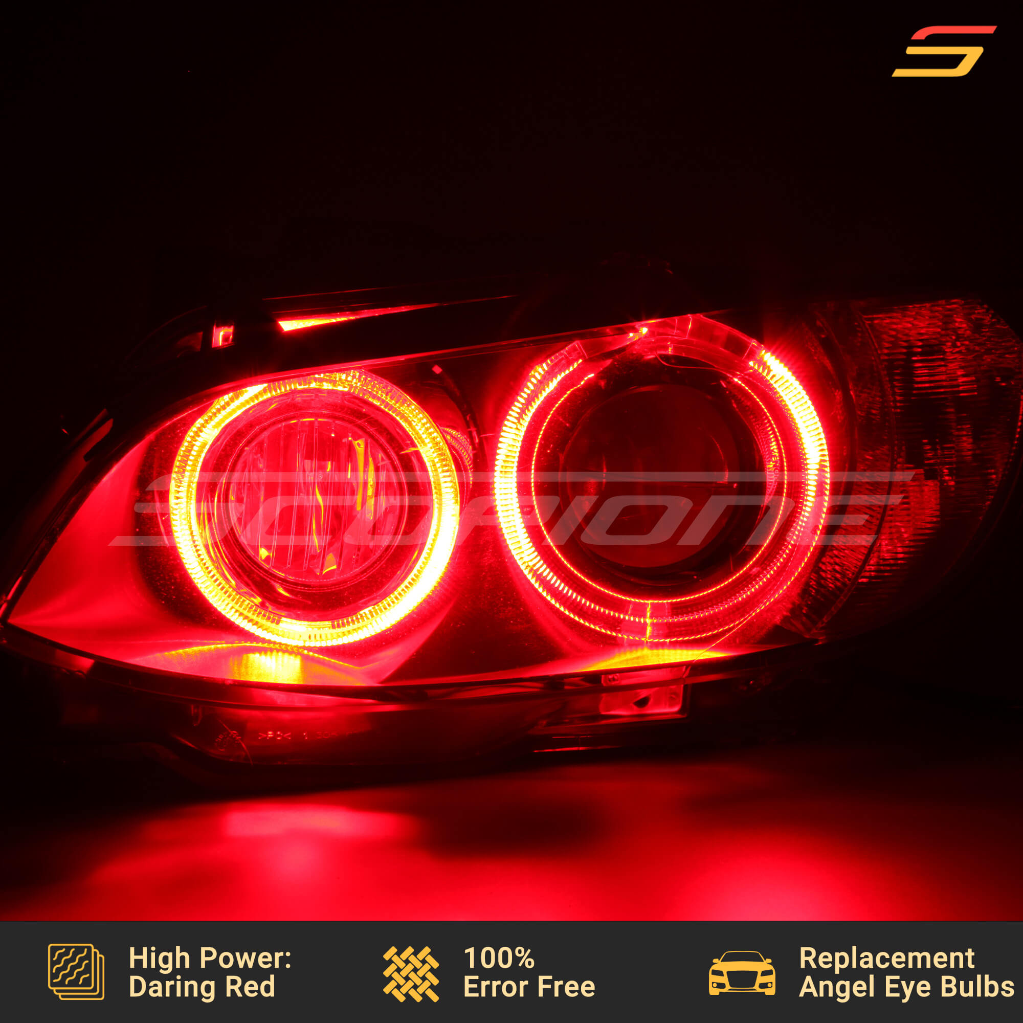 Daring Red High Power LED angel eyes halo by Scopione