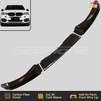 Scopione carbon fiber front bumper splitters lip for BMW X5 F15 M-Sport 2014–2018