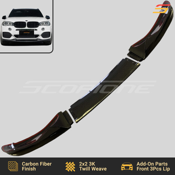Scopione carbon fiber front bumper splitters lip for BMW X5 F15 M-Sport 2014–2018