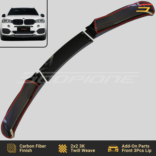 Flat layout of Scopione carbon fiber front lip kit for BMW X5 F15 M-Sport