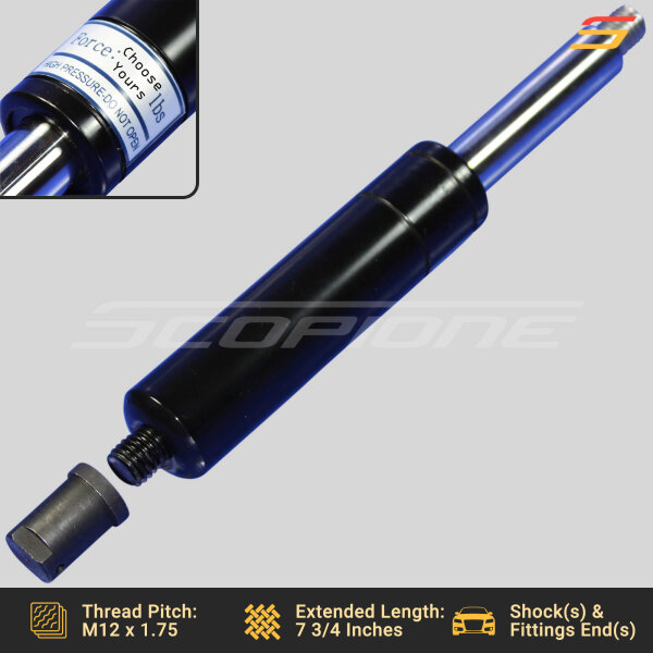 Bolt On Lambo Vertical Door Kit Replacement Shocks & End Caps - 7 3/4" - 500 to 1000lbs - Image 2