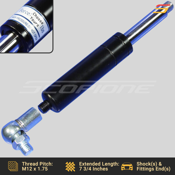 Bolt On Lambo Vertical Door Kit Replacement Shocks & Ball Joints - 7 3/4" - 500 to 1000lbs - Image 2