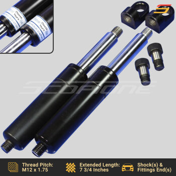 Bolt On Lambo Vertical Door Kit Replacement Shocks & L Fittings, Screws - 7 3/4" - 500 to 1000lbs