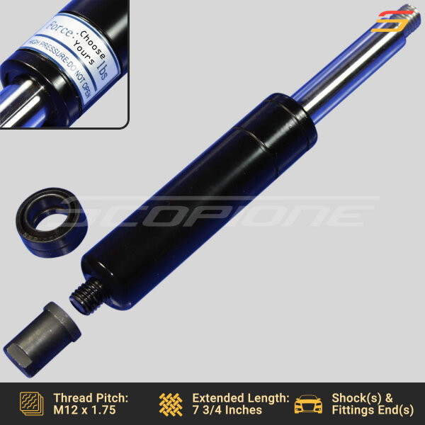 Bolt On Lambo Vertical Door Kit Replacement Shocks & End Caps, Bearings - 7 3/4" - 500 to 1000lbs - Image 2