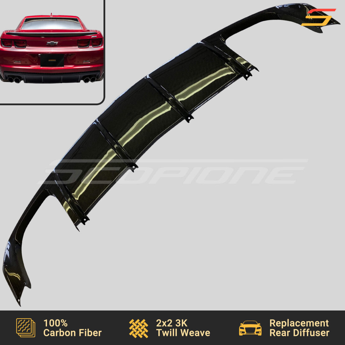 Carbon Fiber Quad Tip 1LE Rear Diffuser for Chevrolet 10-13 Camaro