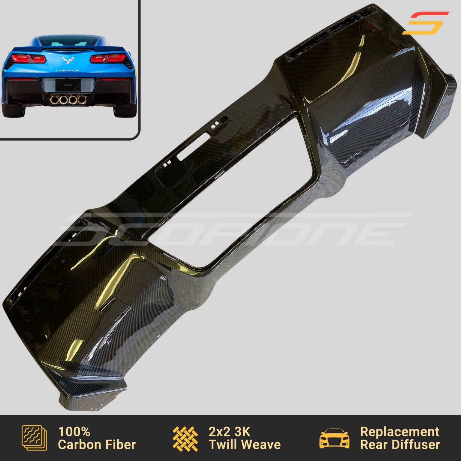 Scopione Carbon Fiber Front Bumper Lip Spoiler for Corvette C7 Stingray