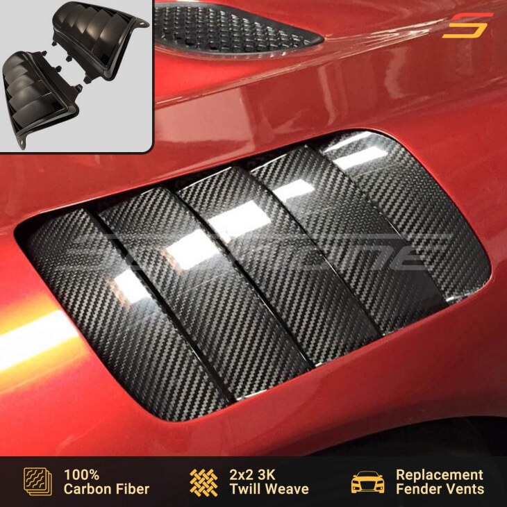 Scopione Carbon Fiber Front Fender Air Scoops for Dodge Viper ACR
