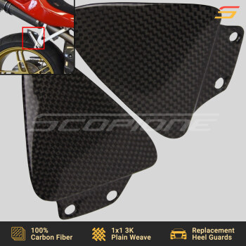 Ducati 94-04 Carbon Fiber Replacement Rear Heel Plates Guards