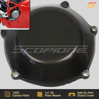Ducati 89-13 Carbon Fiber Dry Clutch Cover SC3 Closed
