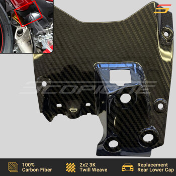 Ducati 18-24 Carbon Fiber Replacement Akrapovic Under-Seat Exhaust Cover