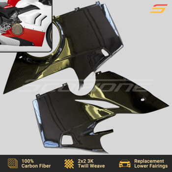 Ducati 18-21 Carbon Fiber Replacement Lower Side Fairing Panels Pair