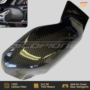 Ducati 18-24 Carbon Fiber Add-On Rear Swingarm Cover
