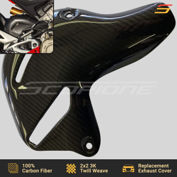 Ducati 18-24 Carbon Fiber Replacement Akrapovic Rear Exhaust Heat Shield