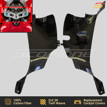 Ducati 18-24 Carbon Fiber Replacement Cockpit Body Cowl Covers Pair