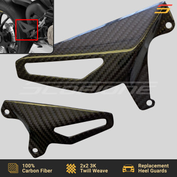 Ducati 18-24 Panigale V4 20-25 Streetfighter V4 V2 Carbon Fiber Replacement Front Heel Guards Pair