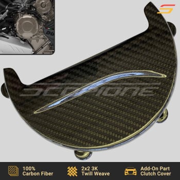 Ducati 18-25 Panigale V4 22-25 Streetfighter V4 Carbon Fiber Add-On Clutch Cover Guard