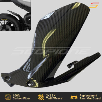 Ducati 18-25 Panigale V4 Streetfighter V4 Carbon Fiber Replacement Rear Hugger Mudguard