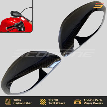 Ducati 18-25 Carbon Fiber Add-On Mirror Covers Pair