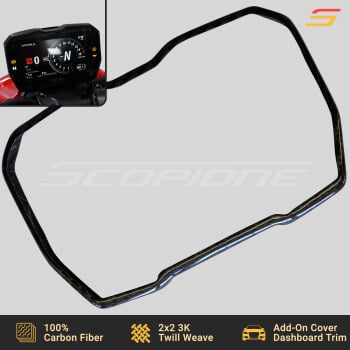 Ducati 18-24 Panigale V4 20-25 Streetfighter V4 Carbon Fiber Add-On Dashboard Outer Trim Bezel