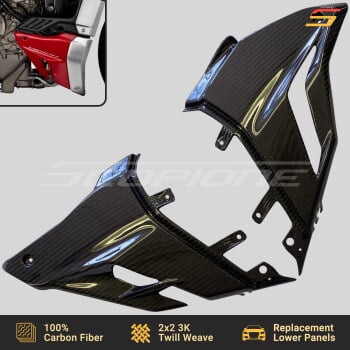 Ducati 20-25 Carbon Fiber Replacement Lower Side Panels Toe Caps Pair