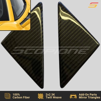 Ferrari 458 488 Pista & F8 Carbon Fiber Add-On Mirror Triangle Covers