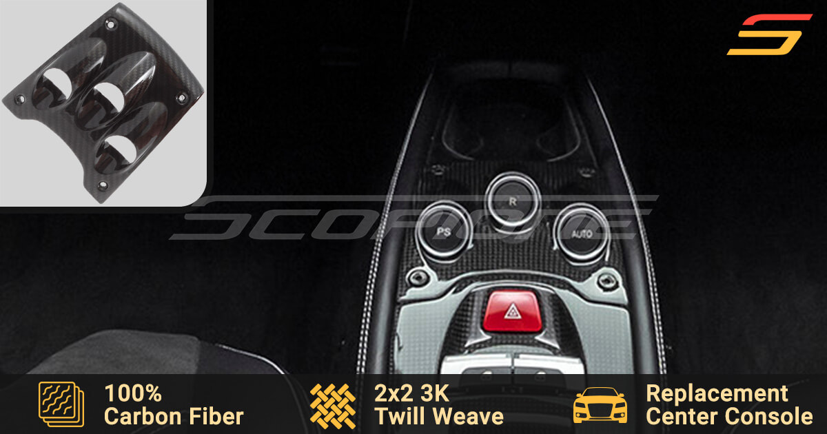 Carbon Fiber Console F1 Gearbox Control Trim for Ferrari 458 by Scopione