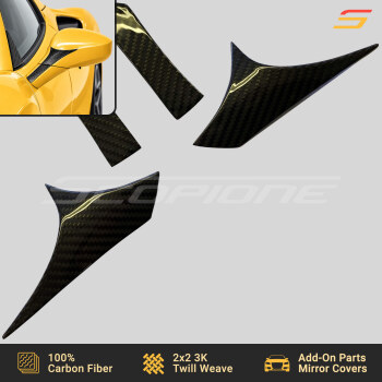 Ferrari 458 488 Pista & F8 Carbon Fiber Add-On Side Mirror Covers